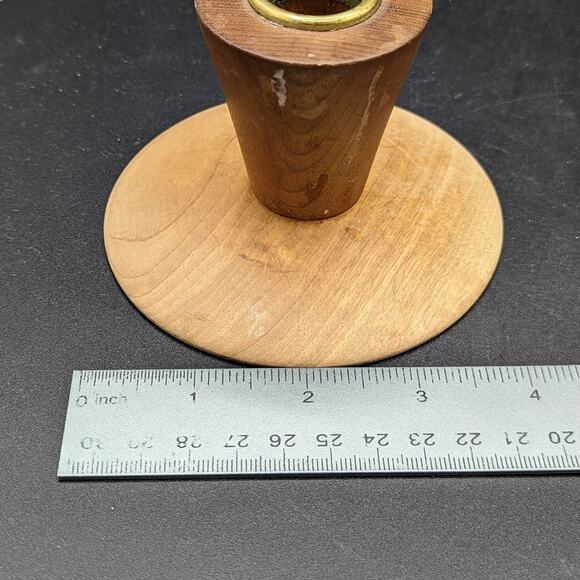 Pair 2 VTG Ellingson Myrtlewood wood Mid Century Modern MCM candlestick holders - Picture 10 of 13